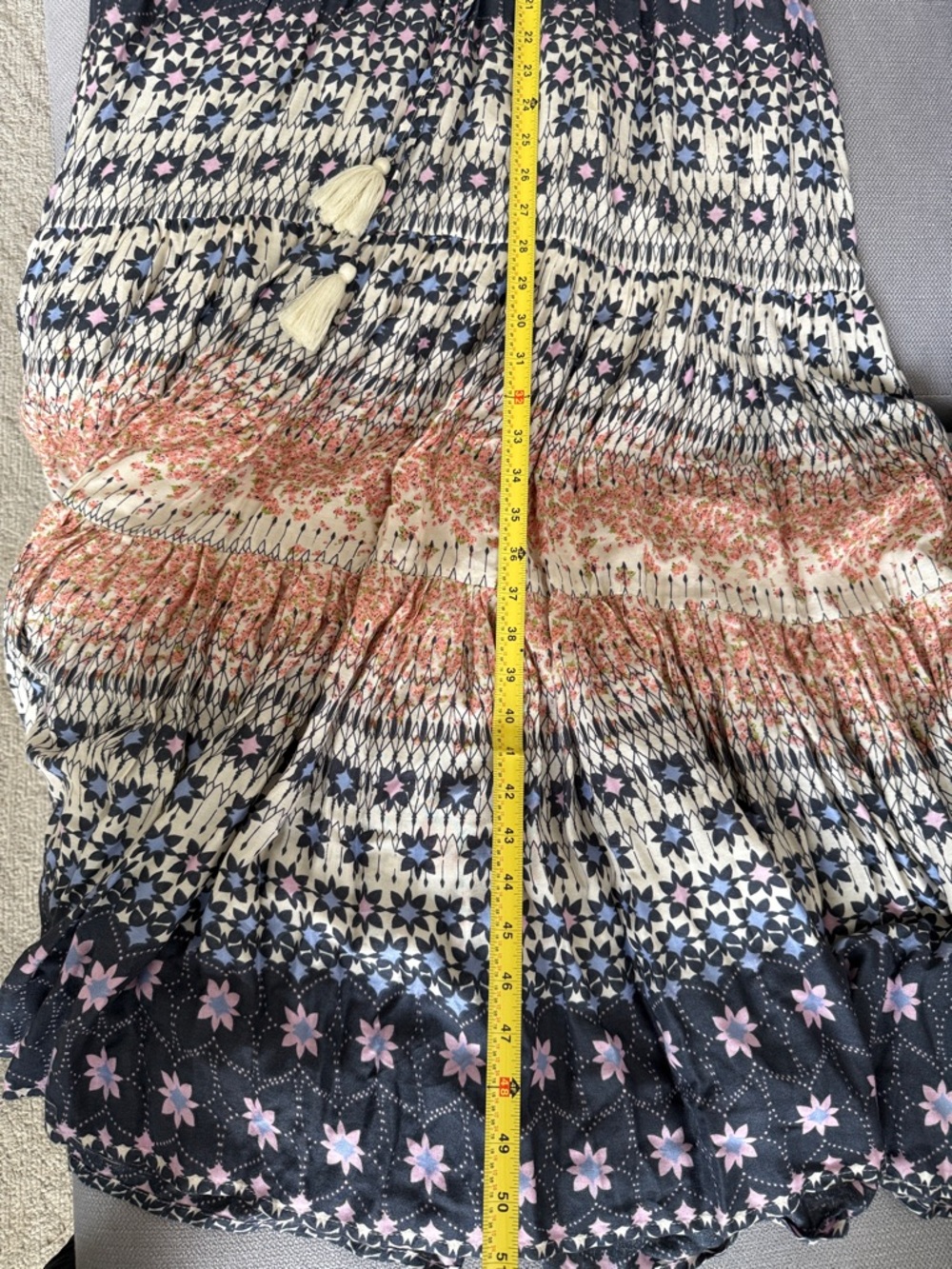 Free People Rare Feelings Maxi Dress- Medium in Swan Combo Size L - Picture 10 of 11